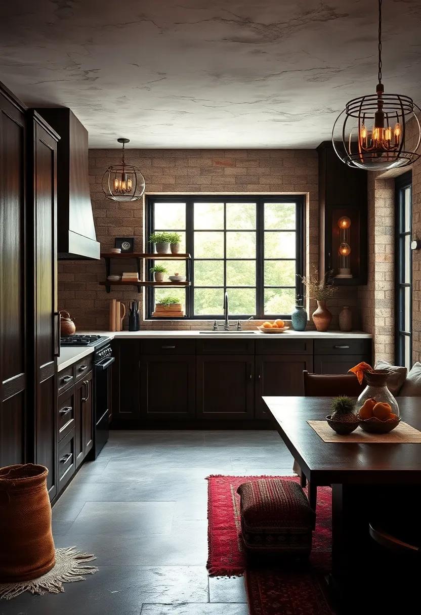 Incorporate vintage or antique dark wood pieces to inject character and timelessness