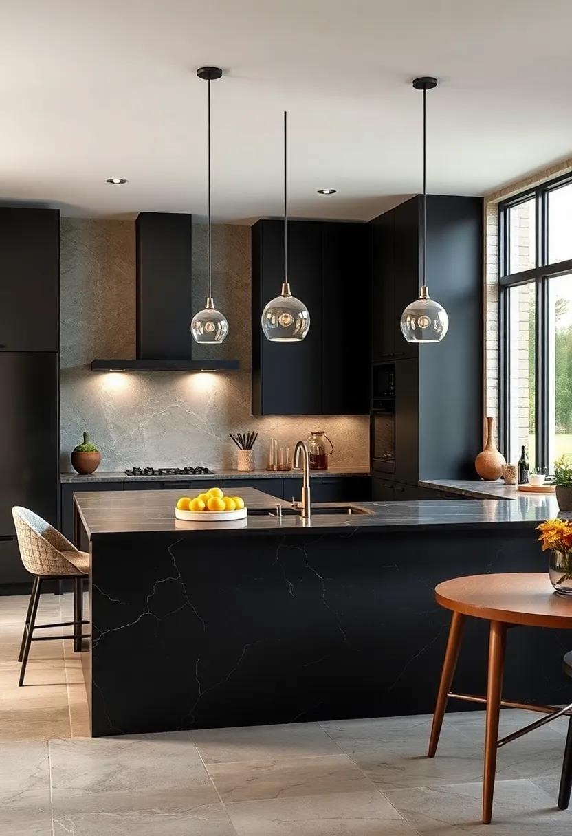 Opt for charcoal quartz countertops to anchor the kitchen with understated elegance