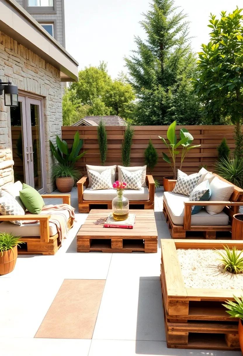 Family-Friendly: A durable pallet ⁣sectional with waterproof cushions and an added pallet sandbox‌ for ​kids nearby