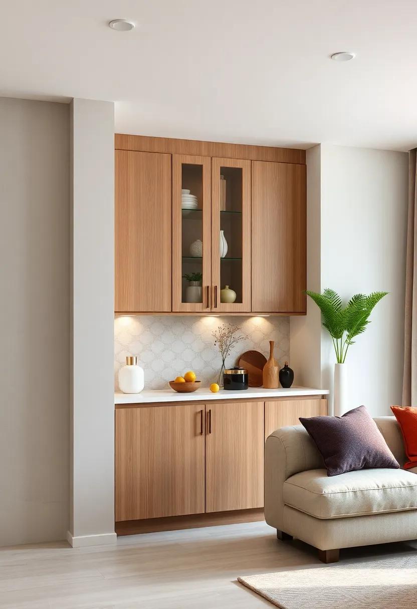 Select cabinets with glass inserts etched⁤ with patterns for ⁣a subtle decorative detail that adds character