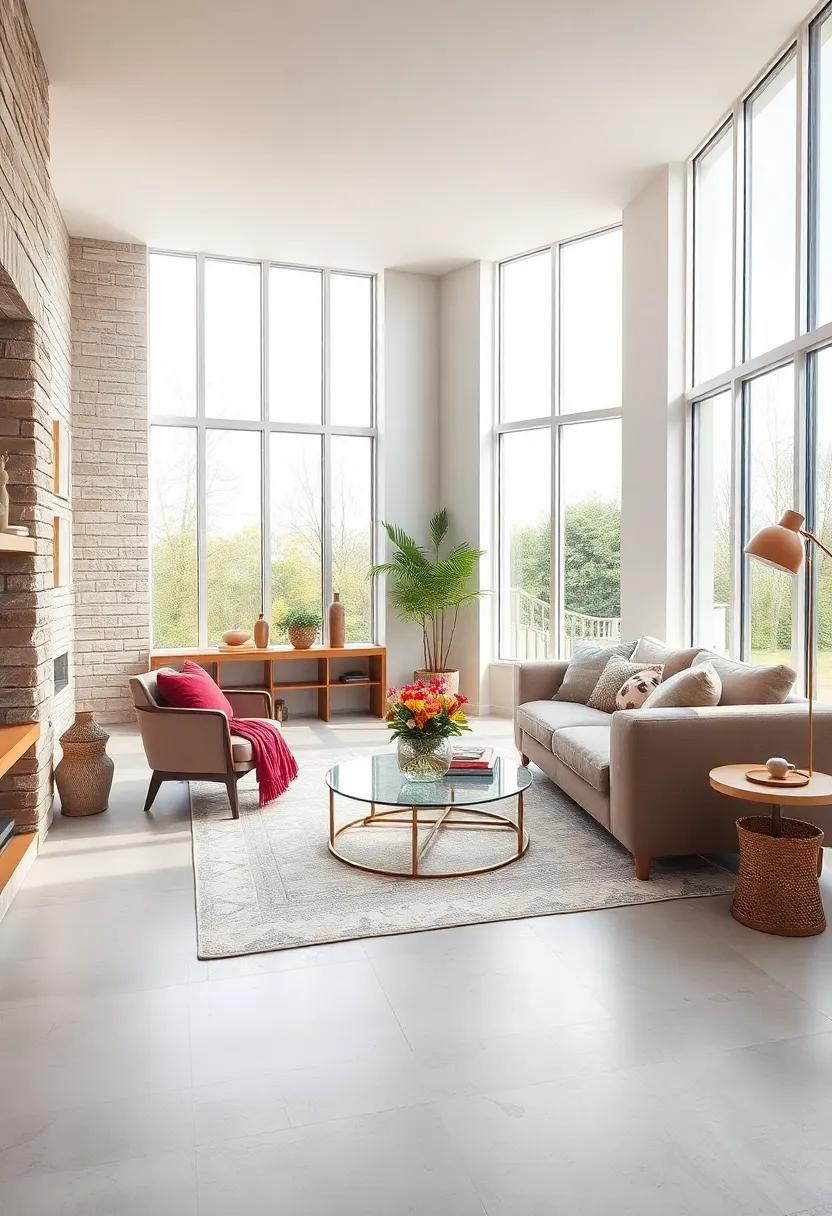Layer Textures with Light-Colored Rugs and Cushions