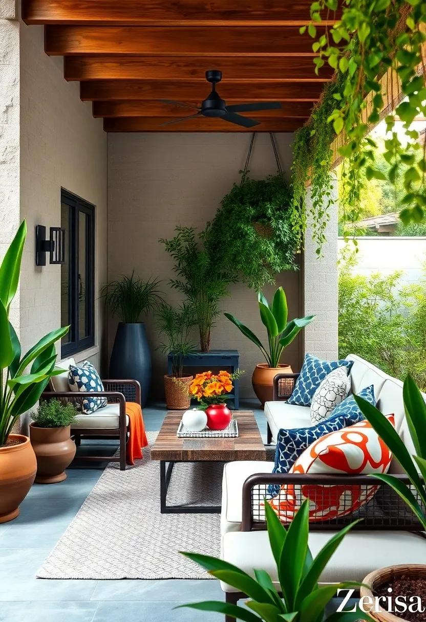Use​ Cushions and Throws in Bold Patterns for a Pop of ​Color