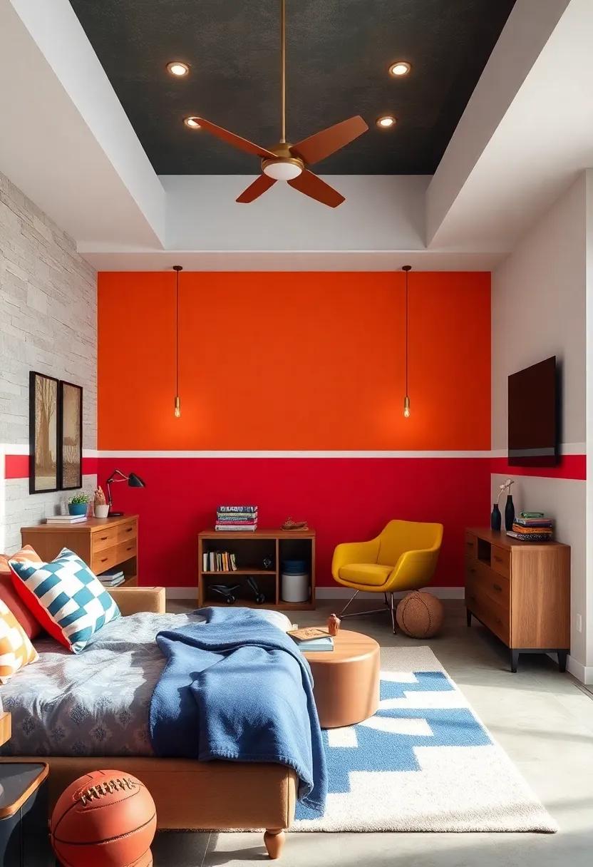 Bold team colors‌ on the walls to⁤ create ⁤an energetic and vibrant atmosphere