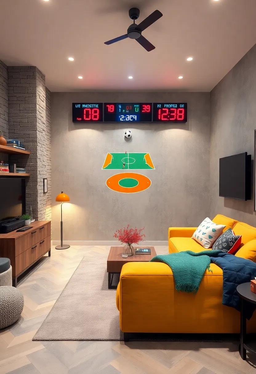 Interactive​ wall decals that change or move, like scoreboard​ displays