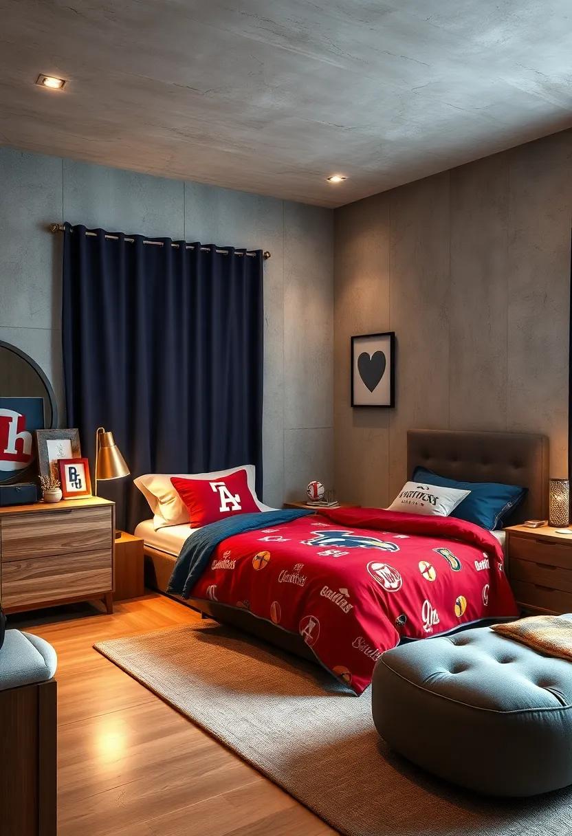 Personalized⁤ bedding ⁢featuring​ favorite ⁢teams or sports patterns