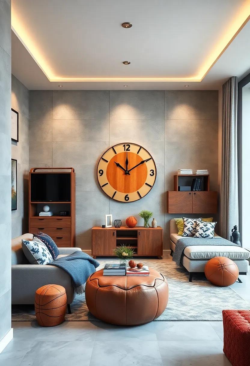 A‍ themed clock​ shaped like a⁤ baseball or​ basketball