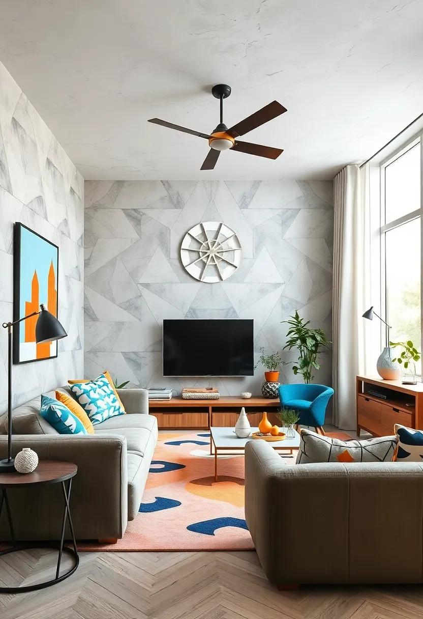 Geometric Patterns:​ Use ⁢abstract shapes ⁤and bold prints for a contemporary and visually stimulating room