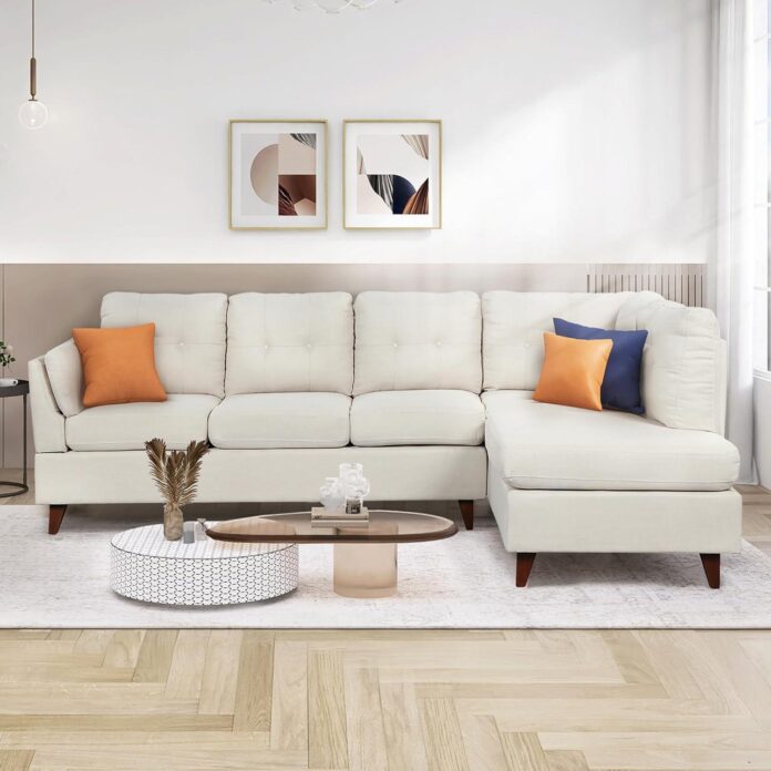 Our Honest Take on the HHOK 97.2″ L-Shape Beige Linen Sofa