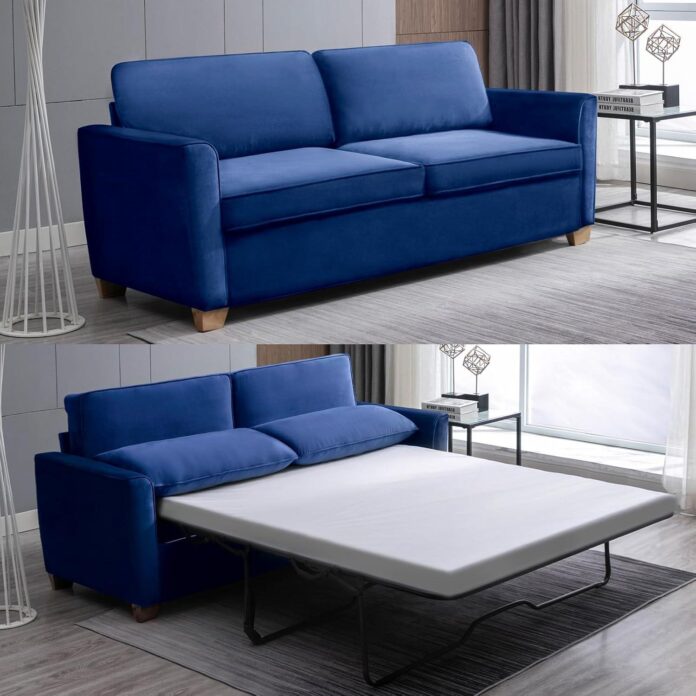 Why We Love the Mjkone Velvet Pull-Out Sofa Bed for Small Spaces
