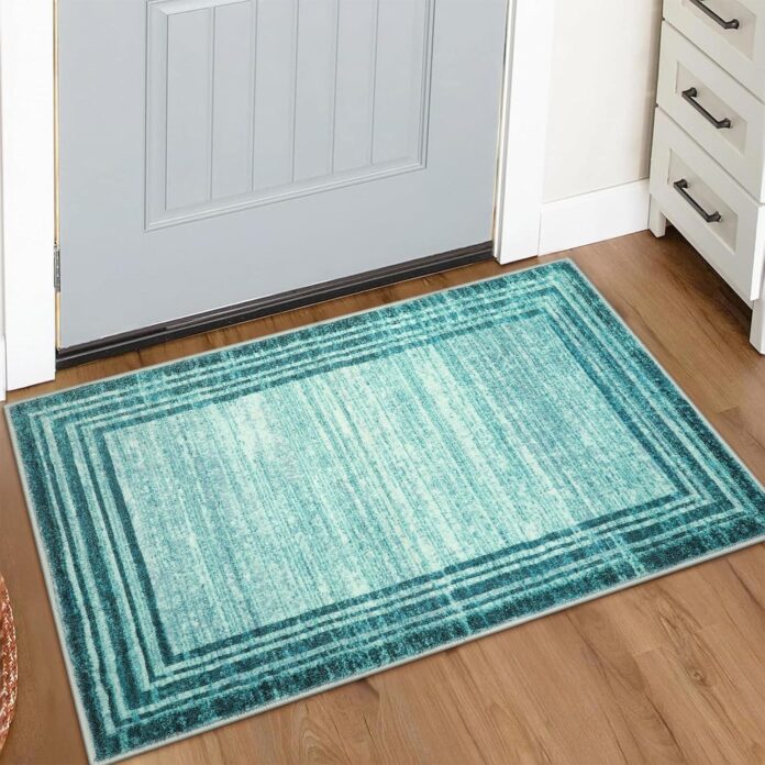 How We Transformed Our Space with Lahome’s Teal Abstract Rug