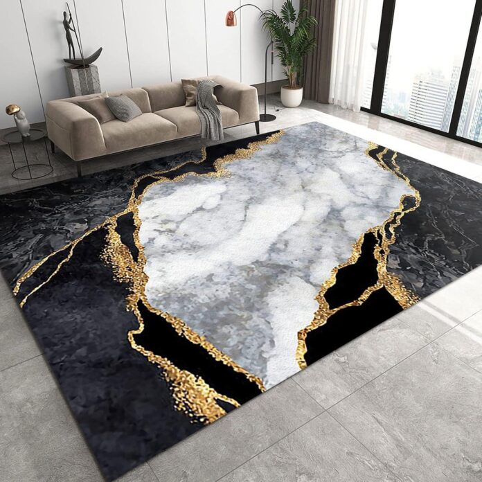 Our Take on the Nordic Black Gold Geometry Rug: Cozy and Stylish
