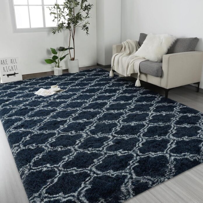 Our Honest Take on the Lascpt Navy Blue Plush Shag Rug
