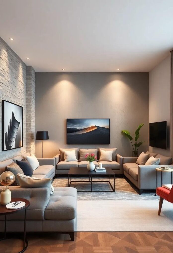 24 Inspiring Apartment Living Room Layouts Featuring Accent Walls to Elevate Your Space