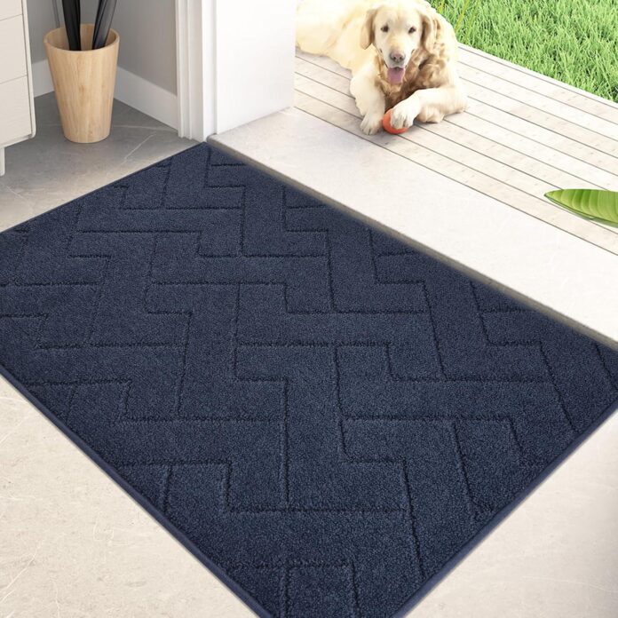 How We Keep Dirt Out: PURRUGS Navy Blue Door Mat Review