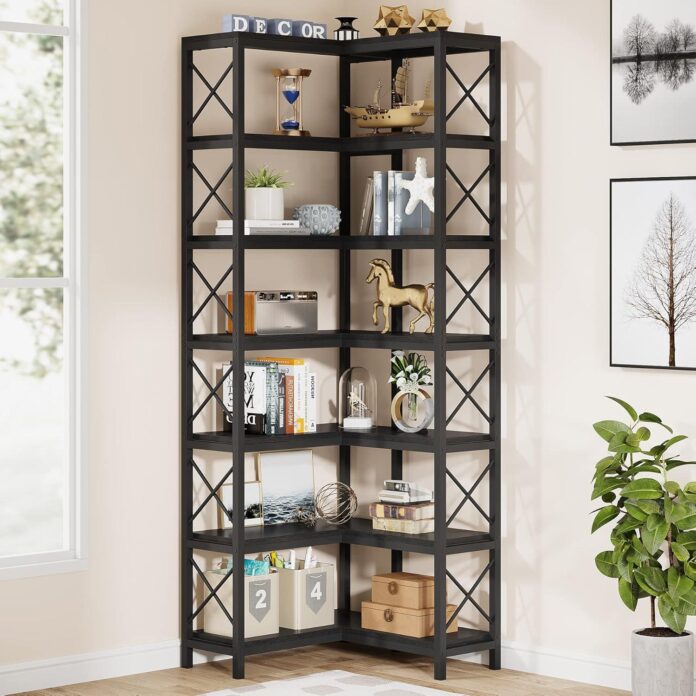 How We Maximized Space with Tribesigns’ 7-Tier Corner Shelf