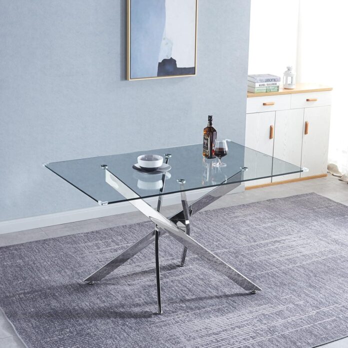 Our Take on the Sleek Glass Dining Table with Stainless Steel Base