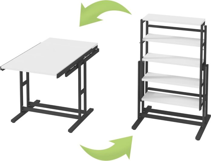 How We Made Small Spaces Work with This 2-in-1 Shelf Table