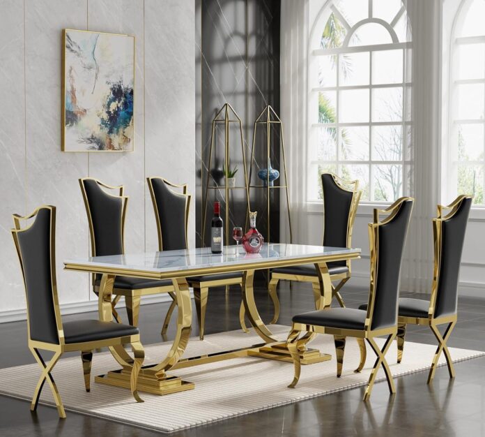 Our Take on the Luxury Faux Marble Dining Set: Style Meets Comfort