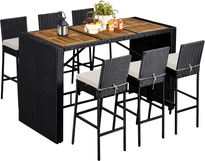 Why We Love the Yaheetech 7-Piece Patio Bar Set Together