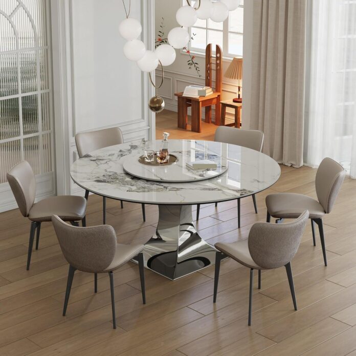 Our Review of the Sleek Marble-Look Dining Set for Modern Homes