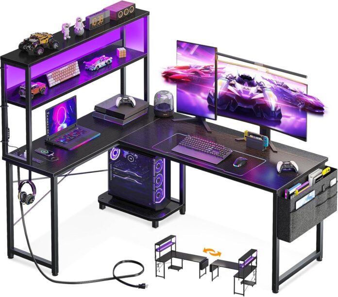 Our Honest Take on the AODK L-Shaped Gaming Desk with LEDs