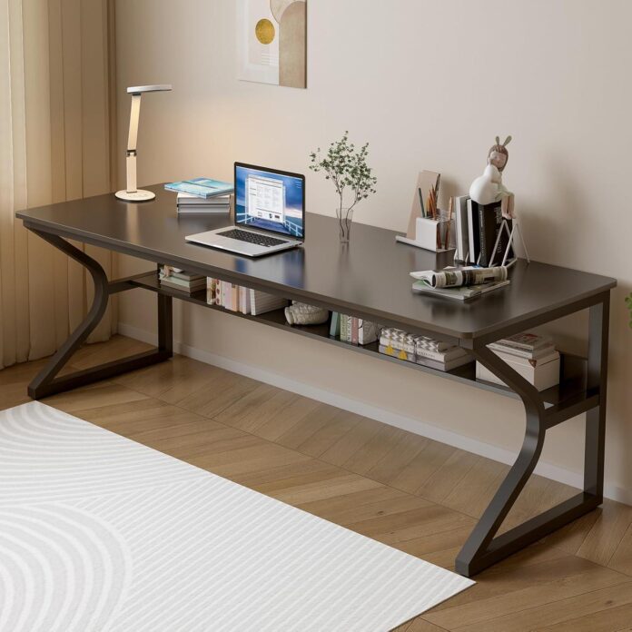 Our Honest Take: The Extra Long Desk with Bookshelf for Two