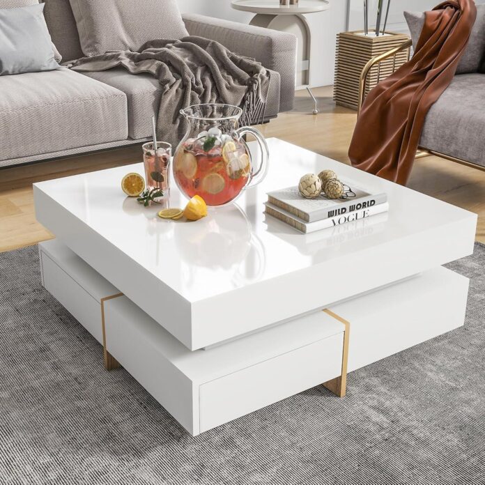 Why We Love the Modern High Gloss Coffee Table with Storage