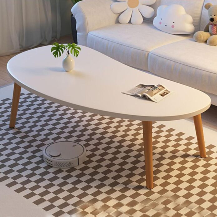 Our Take on the Stylish Cashew-Shaped White Wood Coffee Table