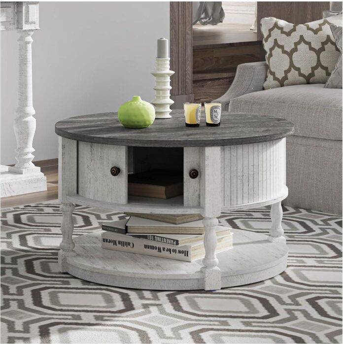 Our Honest Take: Stylish & Sturdy Farmhouse Round Coffee Table with Storage