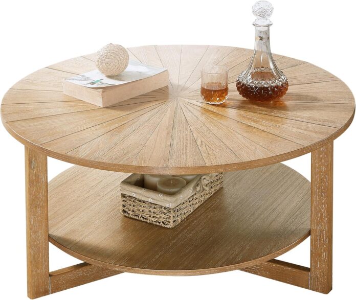 Our Honest Take: Stylish & Practical 35″ Round Wood Coffee Table
