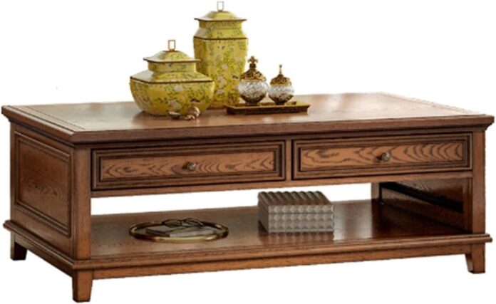 Why We Love This Vintage Wooden Coffee Table with Storage