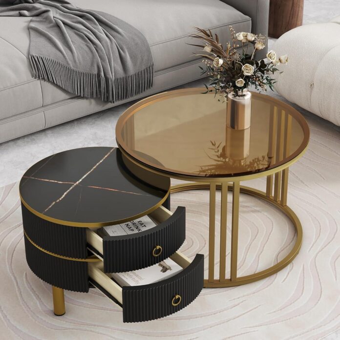 How We Transformed Our Space with the Black & Gold Nesting Tables
