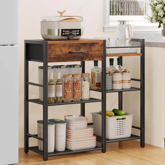 How We Organized Our Space with HOOBRO’s Rustic Coffee Bar Cabinet