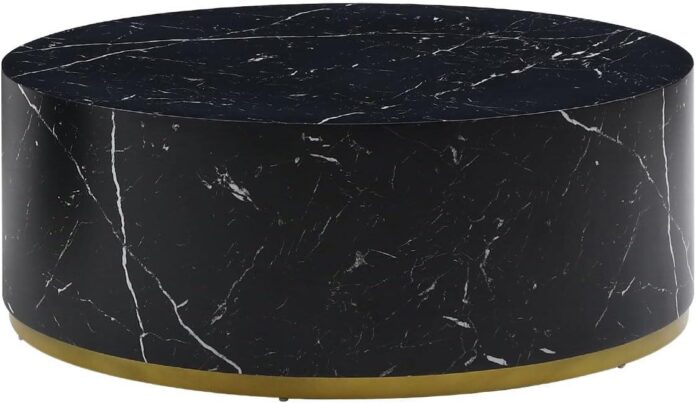 Why We Love This Sleek Black Faux Marble Coffee Table