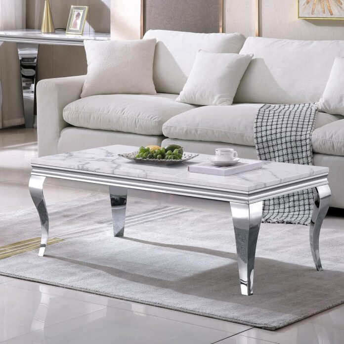 Our Take on the 47″ White Marble Coffee Table: Stylish & Sturdy