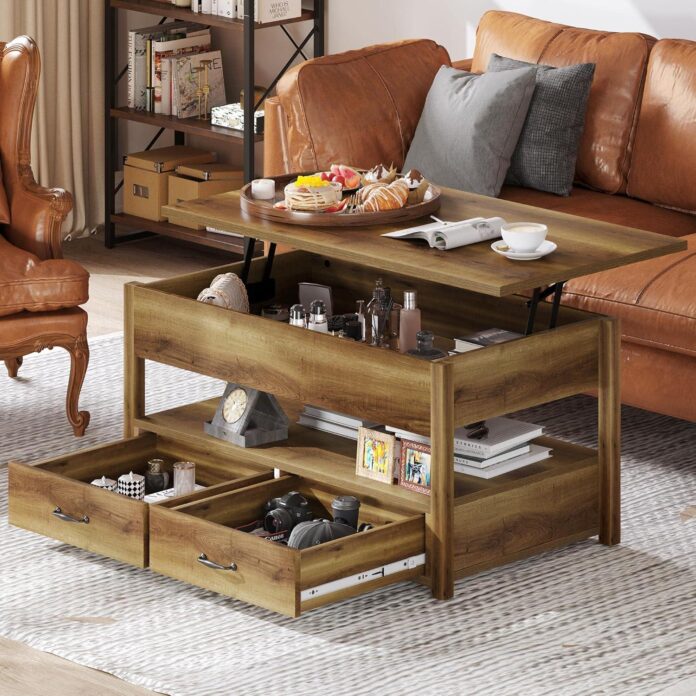 How We Loved the YITAHOME Lift Top Coffee Table’s Smart Storage