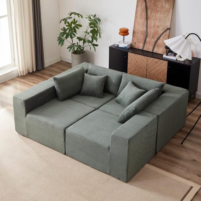 Our Take on the Corduroy Modular L-Shaped Sectional Sofa Set