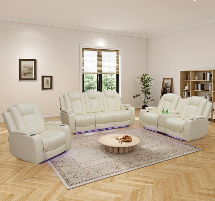 Our Honest Take on the Creamy Power Recliner Sofa Set with LED Lights