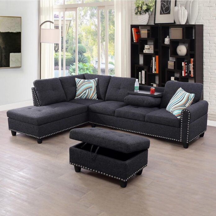 Our Take on the Modern Linen Sectional Sofa with Storage & Cup Holders