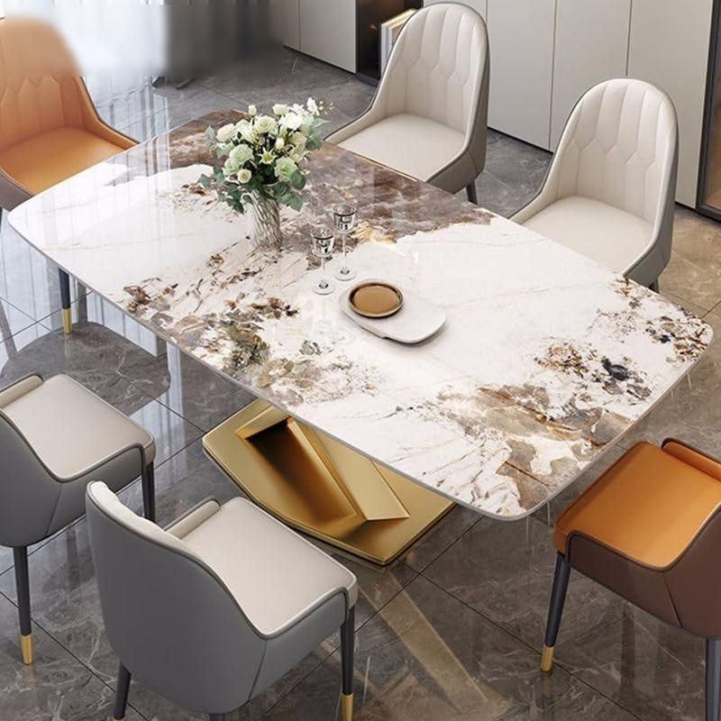 Our Review: The Opulent Oval Marble-Effect Dining Table's Timeless Charm