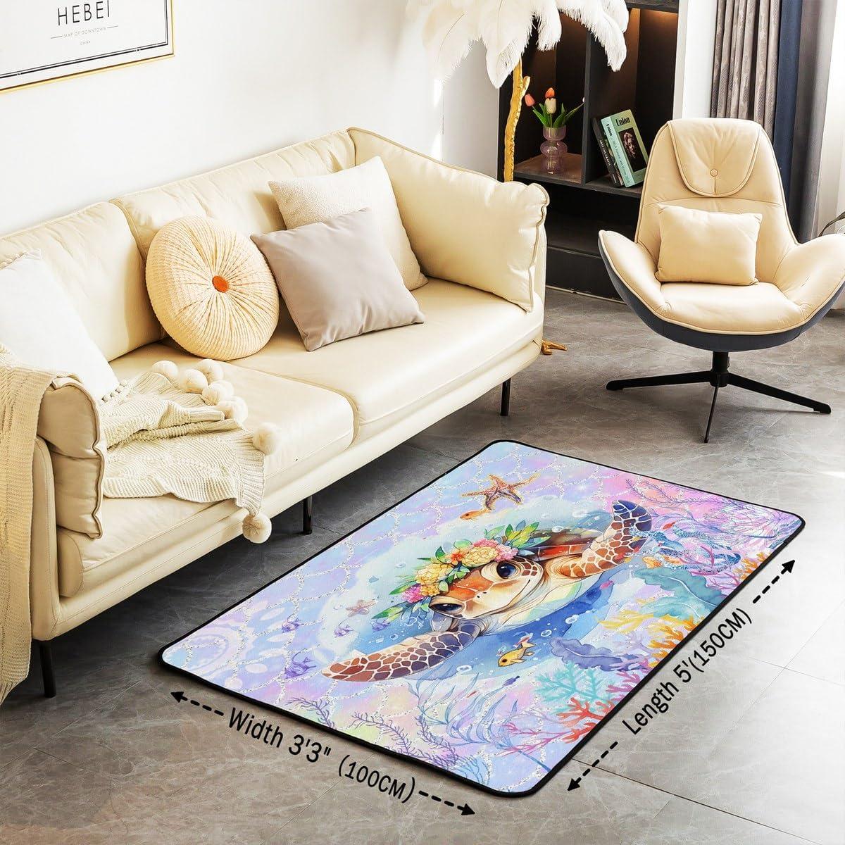 Why We Love the feelyou Sea Turtle Rug for Kids' Rooms