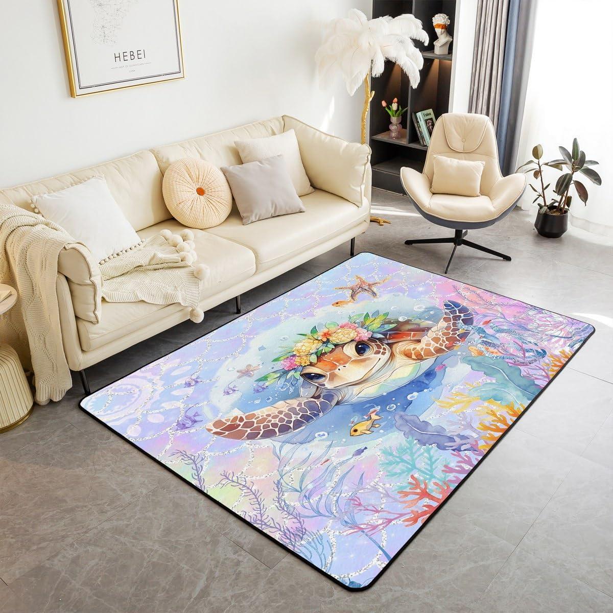 Why We Love the feelyou Sea Turtle Rug for Kids' Rooms