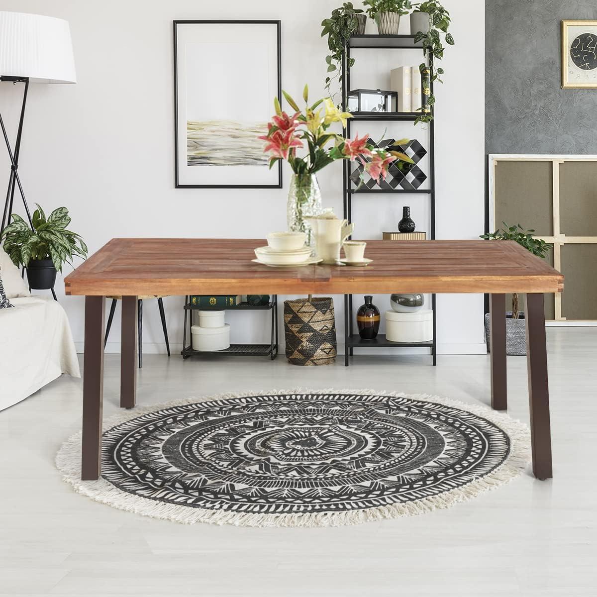 How we Loved the ​Tangkula Acacia Wood Table ⁣for Indoor & Outdoor use
