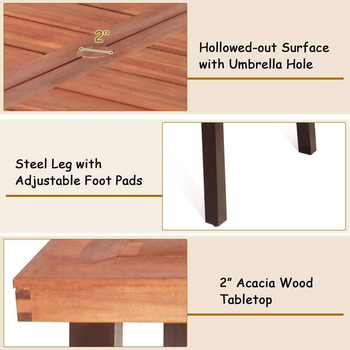 how We loved the Tangkula Acacia Wood Table for ​Indoor &⁤ Outdoor Use