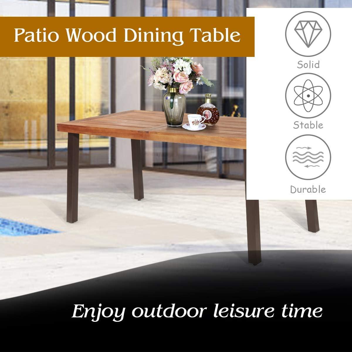 How We Loved the Tangkula Acacia wood Table ‌for Indoor & Outdoor Use