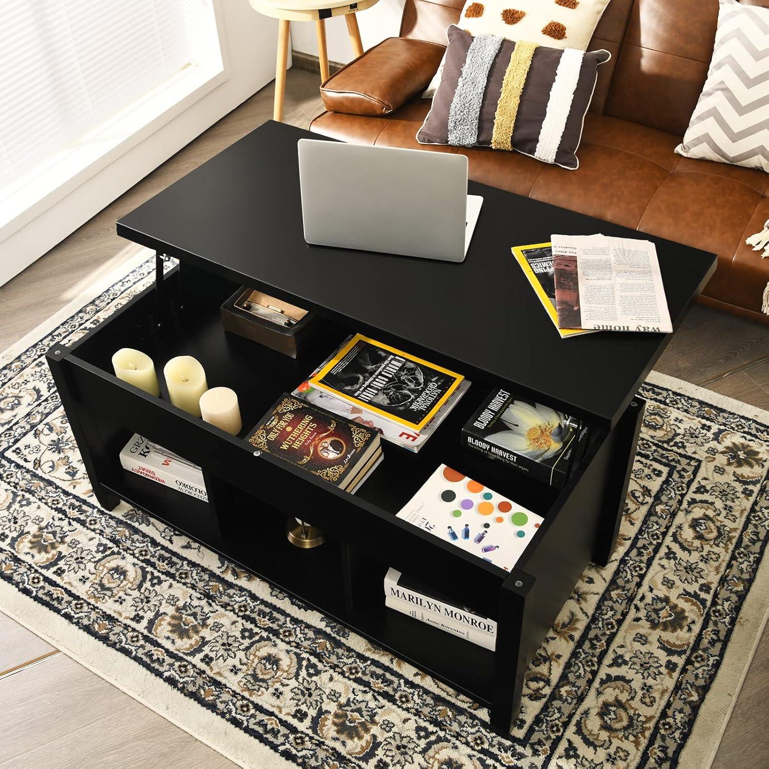 Our Honest Take on the COSTWAY Lift Top Coffee Table's Design & Storage