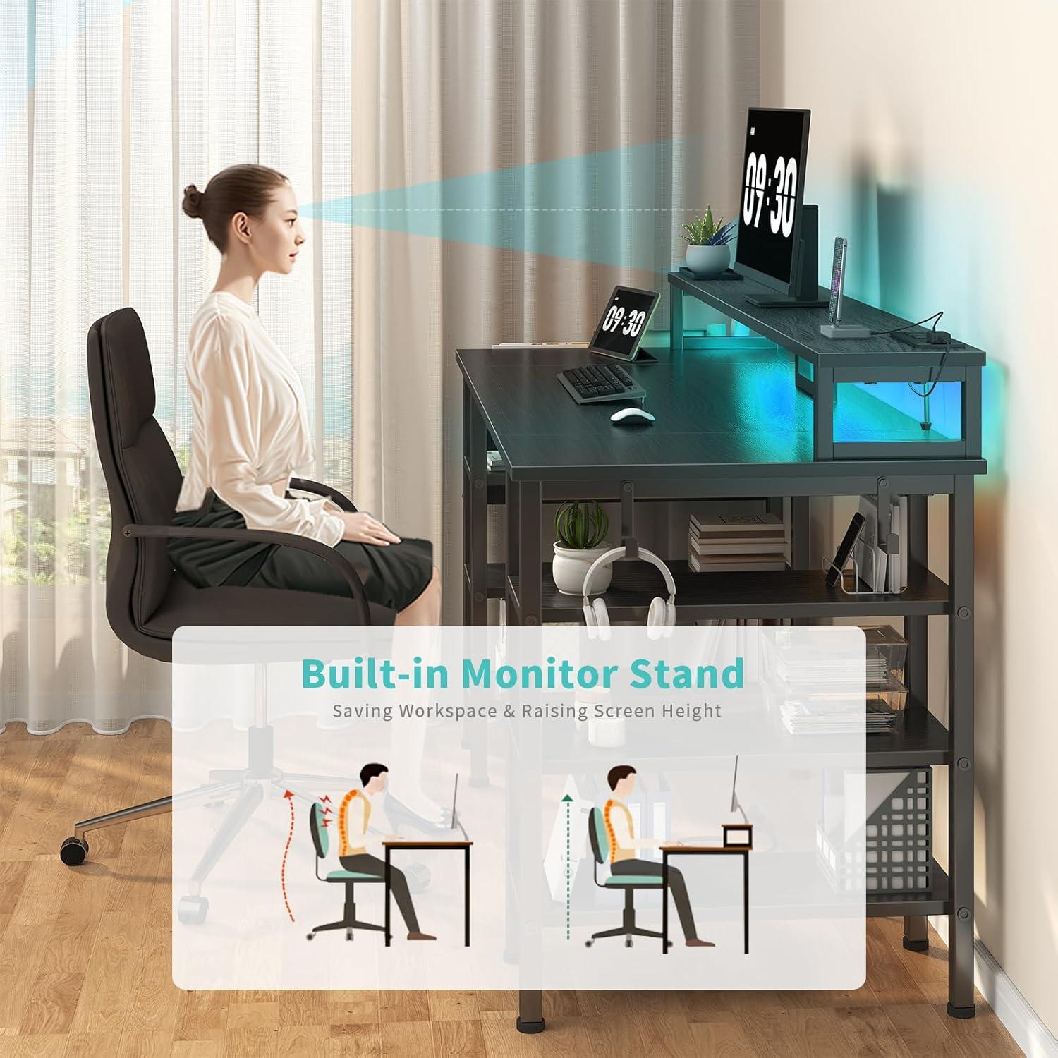 How We Experience the Lufeiya LED Gaming Desk's smart Design