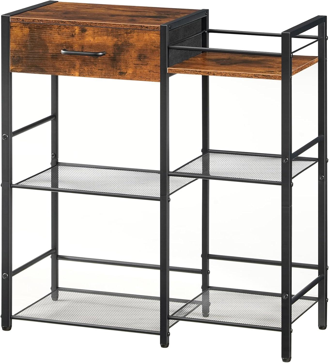 How We Organized Our Space with HOOBRO's Rustic Coffee bar Cabinet