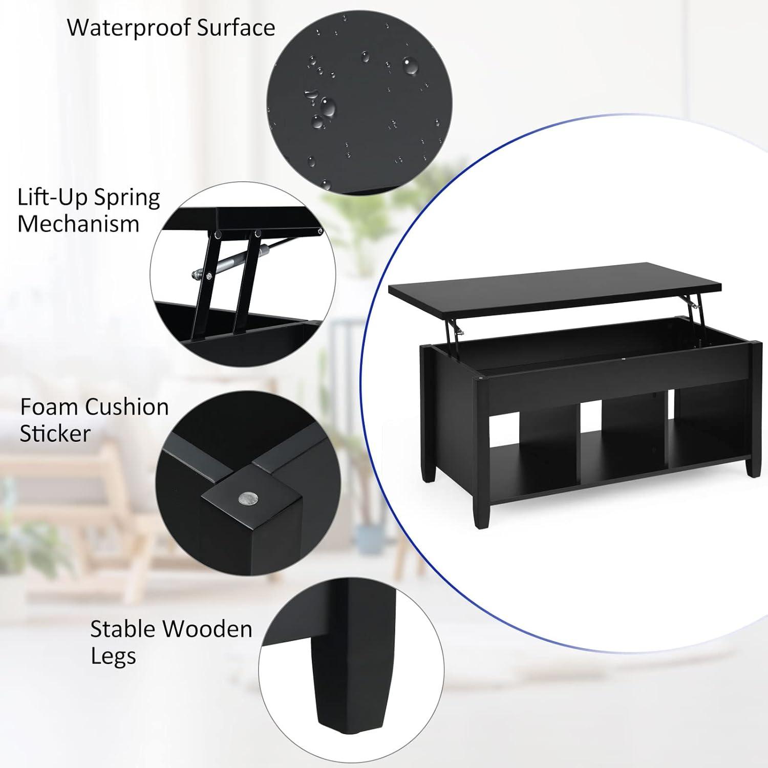 Our honest take on the COSTWAY Lift Top Coffee Table's Design & Storage