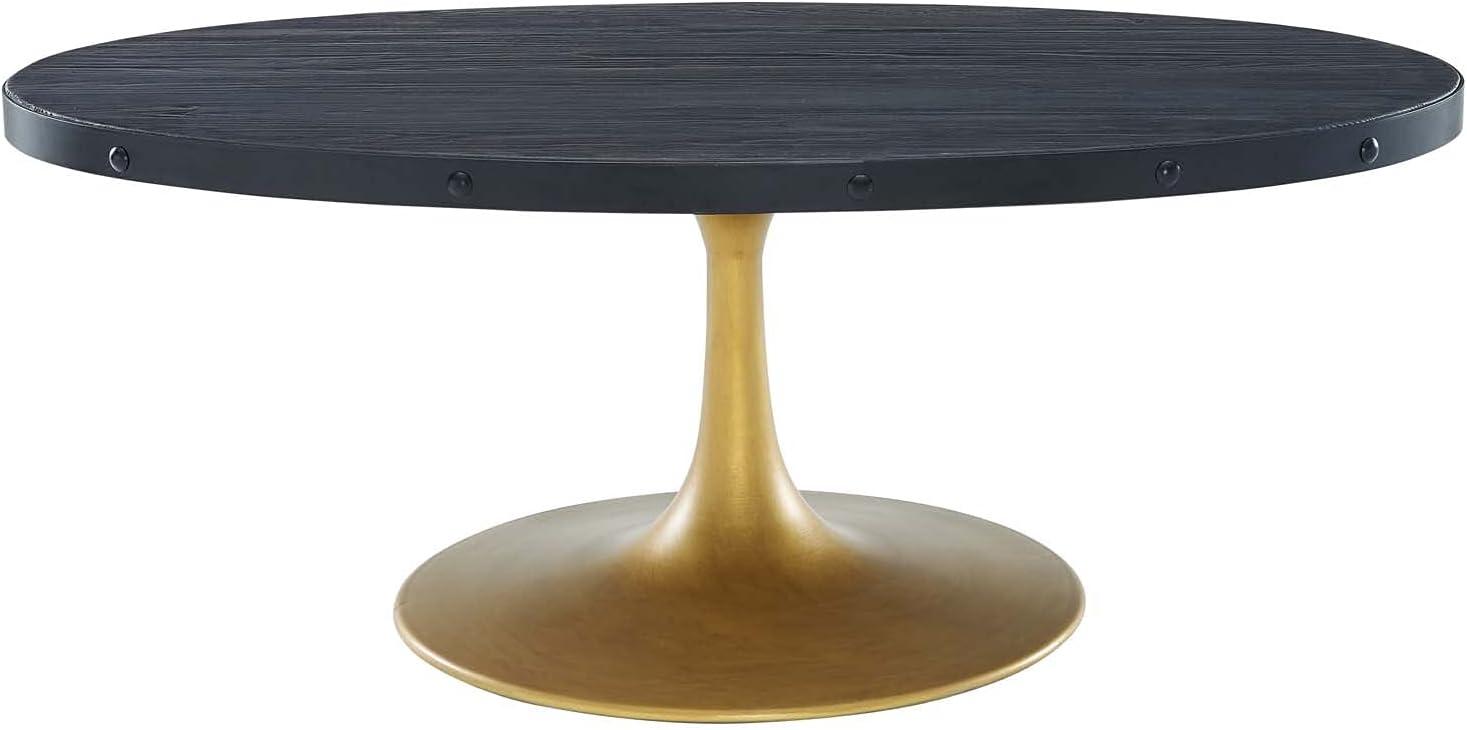 Why We Love the Modway Drive Pedestal Coffee Table's ​Rustic Charm